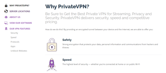 PrivateVPN Features